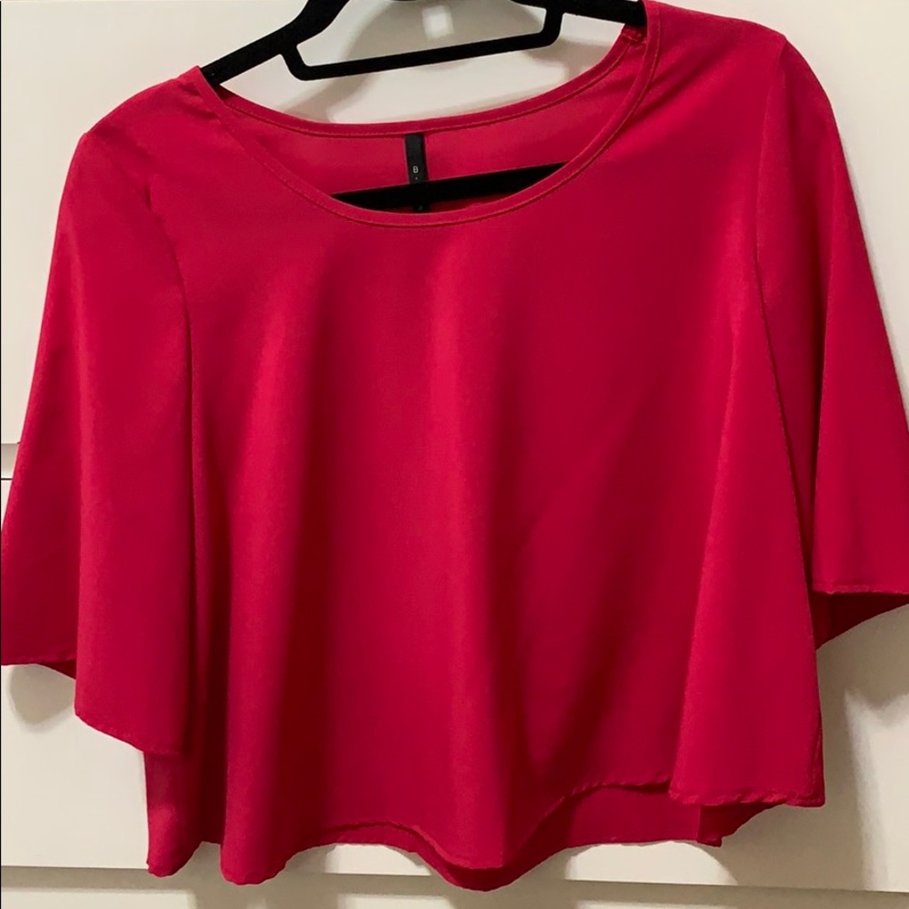 Pink Flowy Crop Top